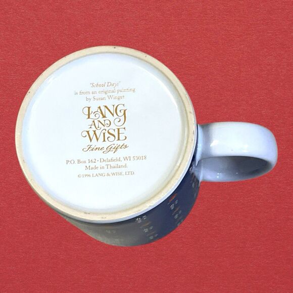 Lang and Wise Susan Winget Ceramic Coffee Cup Mug School Days Flag Vintage 1996 - Picture 9 of 16